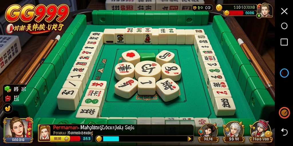 Screenshot gameplay GG999 menampilkan suasana permainan Mahjong yang menarik.