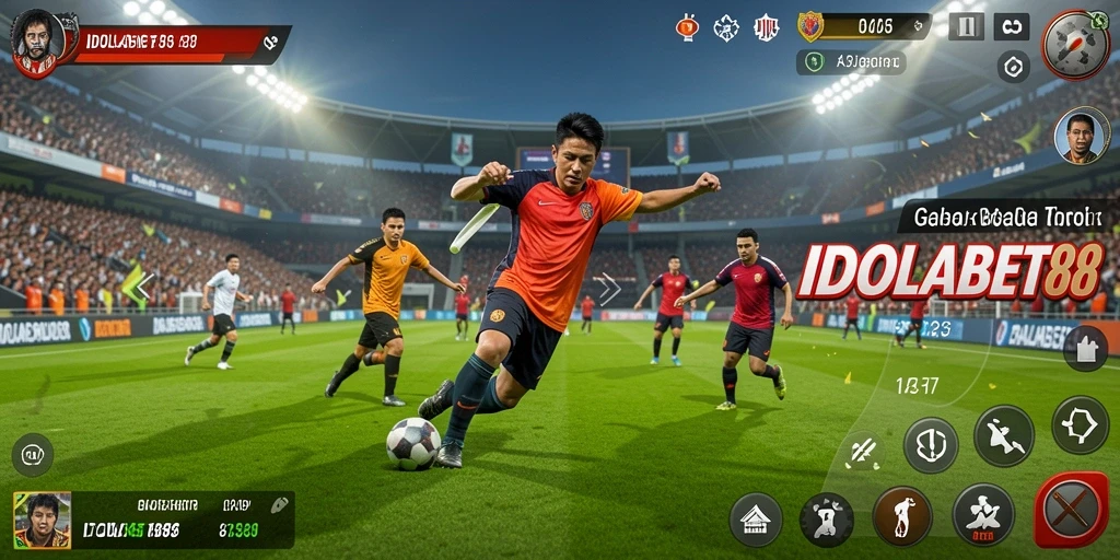 Screenshot gameplay IDOLABET88 menampilkan aksi seru di lapangan.