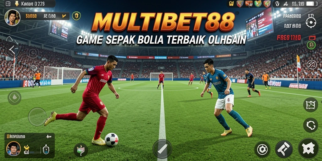 Screenshot gameplay MULTIBET88 menampilkan aksi seru pertandingan sepak bola.