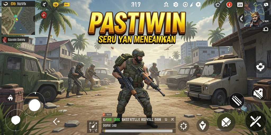 Tampilan gameplay seru dalam PASTIWIN yang menampilkan pertarungan intens.
