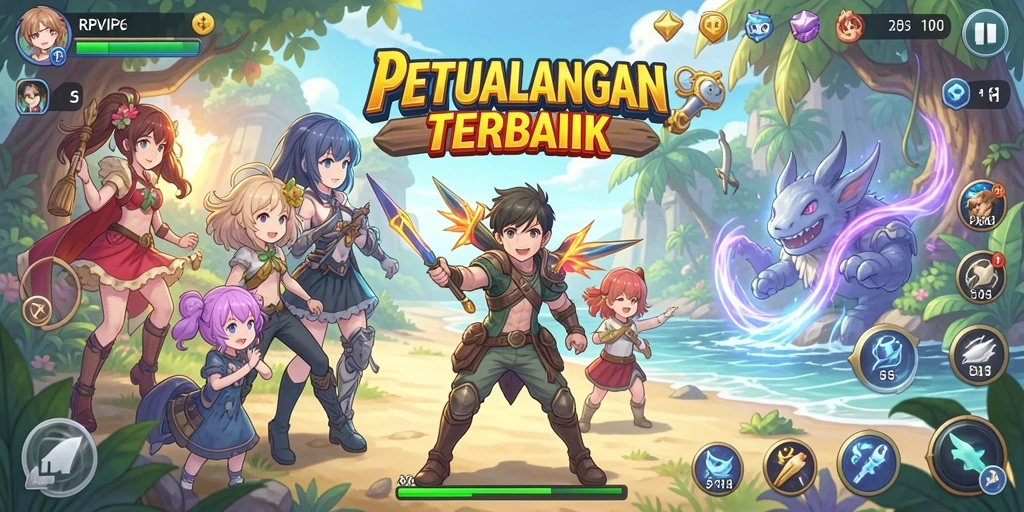 Tampilan gameplay RPVIP6 yang menarik dan penuh warna.